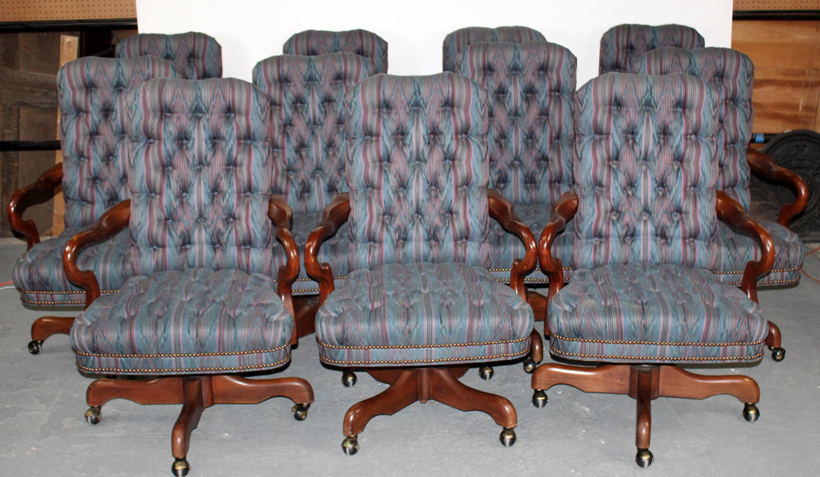 Set of 11 Fairfield Chair Co tufted arm chairs (1 of 7)