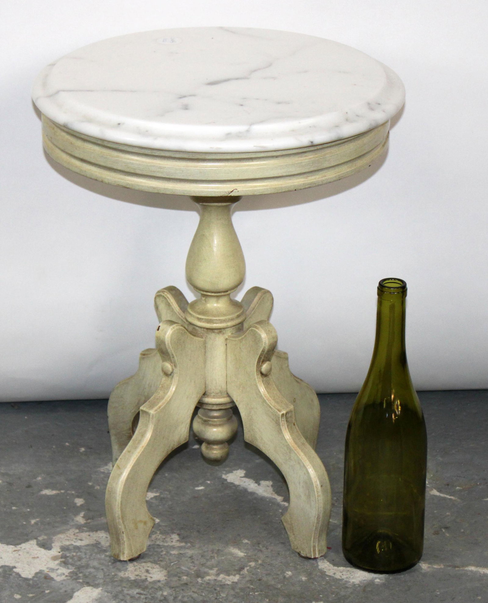 American petite round table with marble top (1 of 5)
