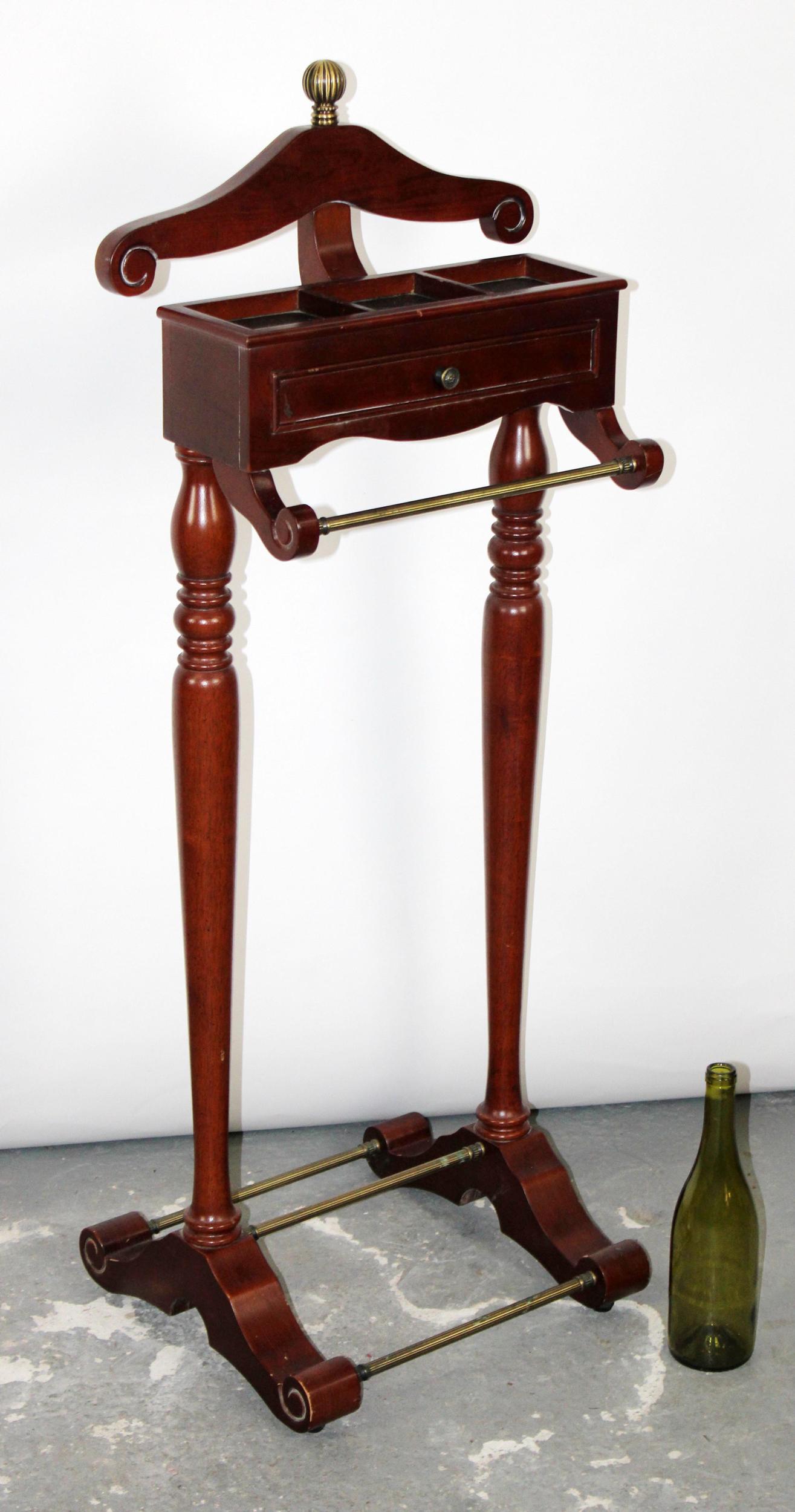 Mahogany men's valet with brass ball finial (1 of 8)