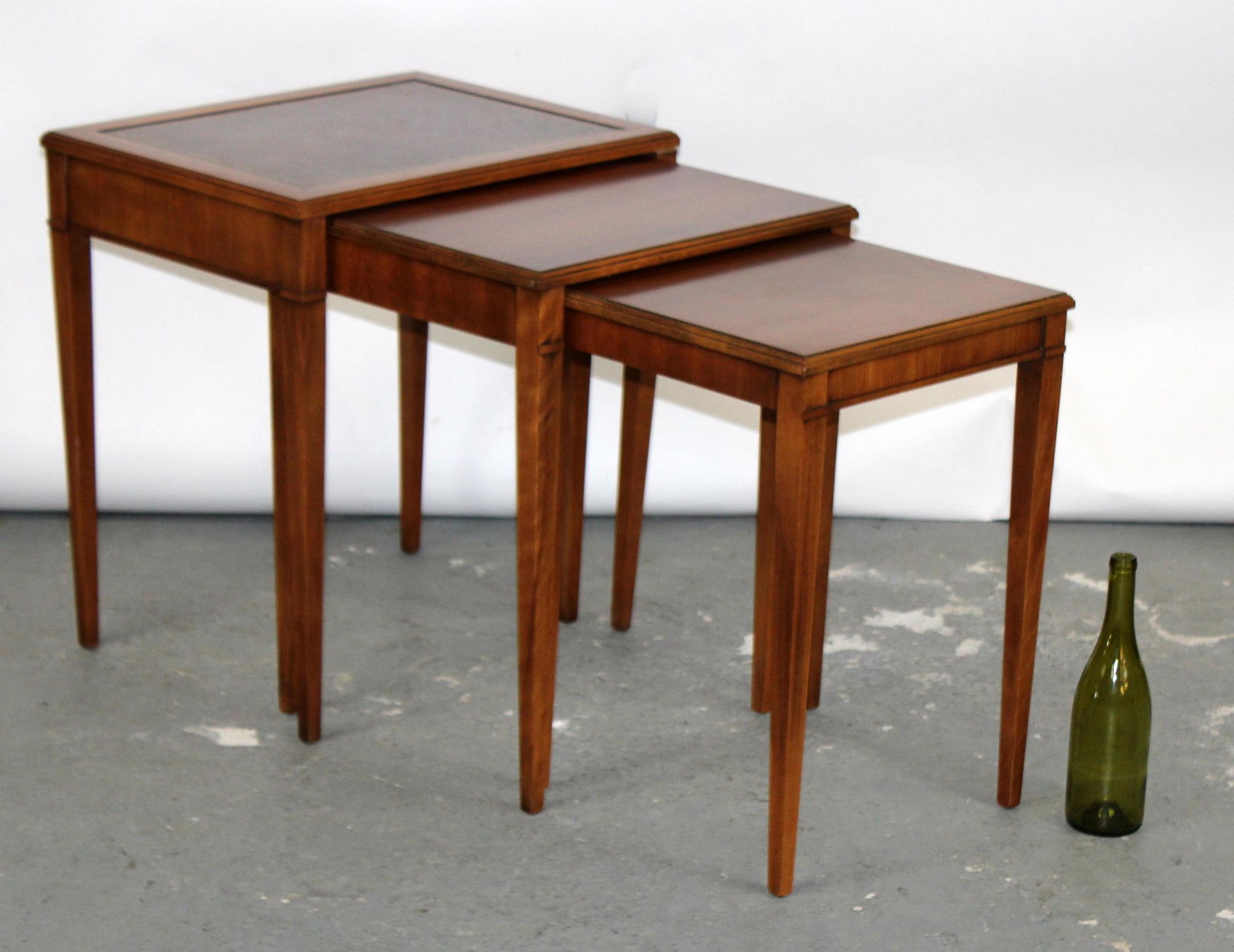 Nest of 3 mahogany tables (1 of 8)