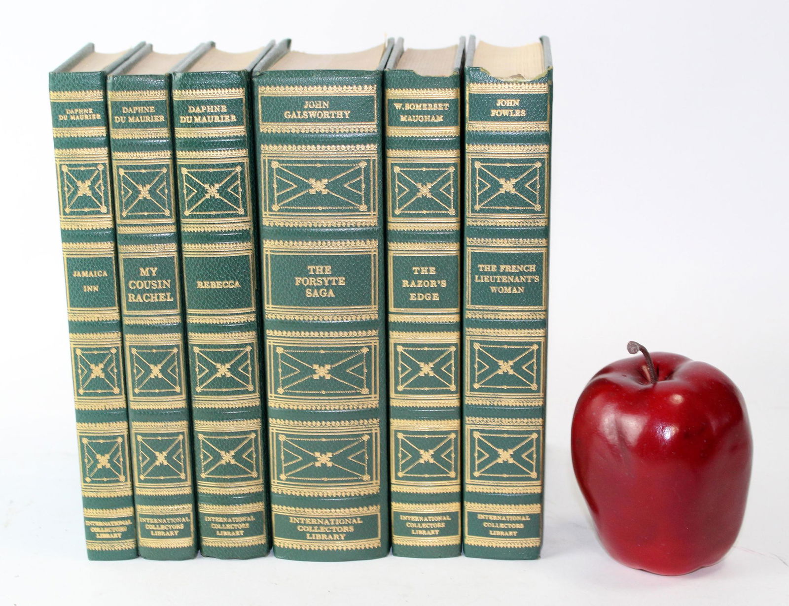 Lot of 6 green leather bound books (1 of 7)