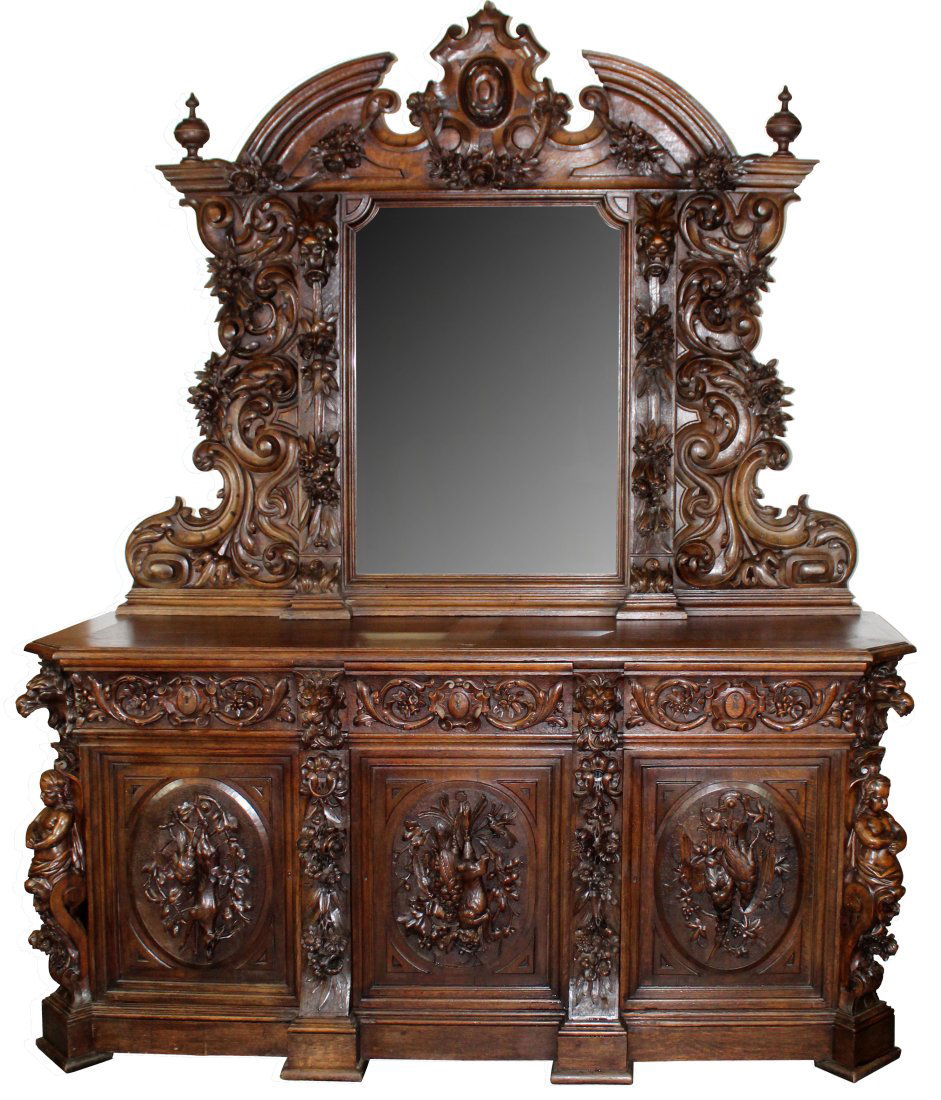 Exceptional French chateau sideboard with cherubs (1 of 17)