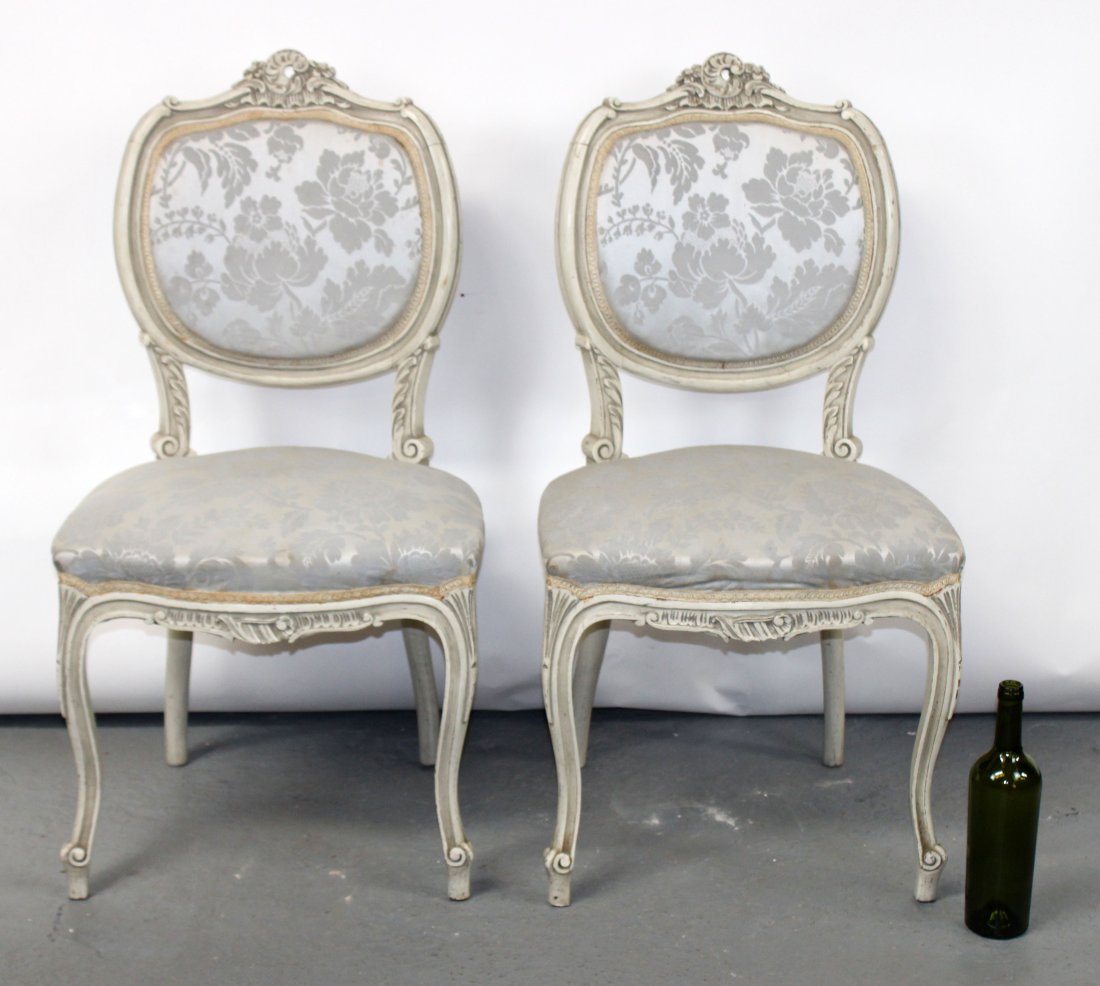 Pair French Louis XV style side chairs (1 of 10)
