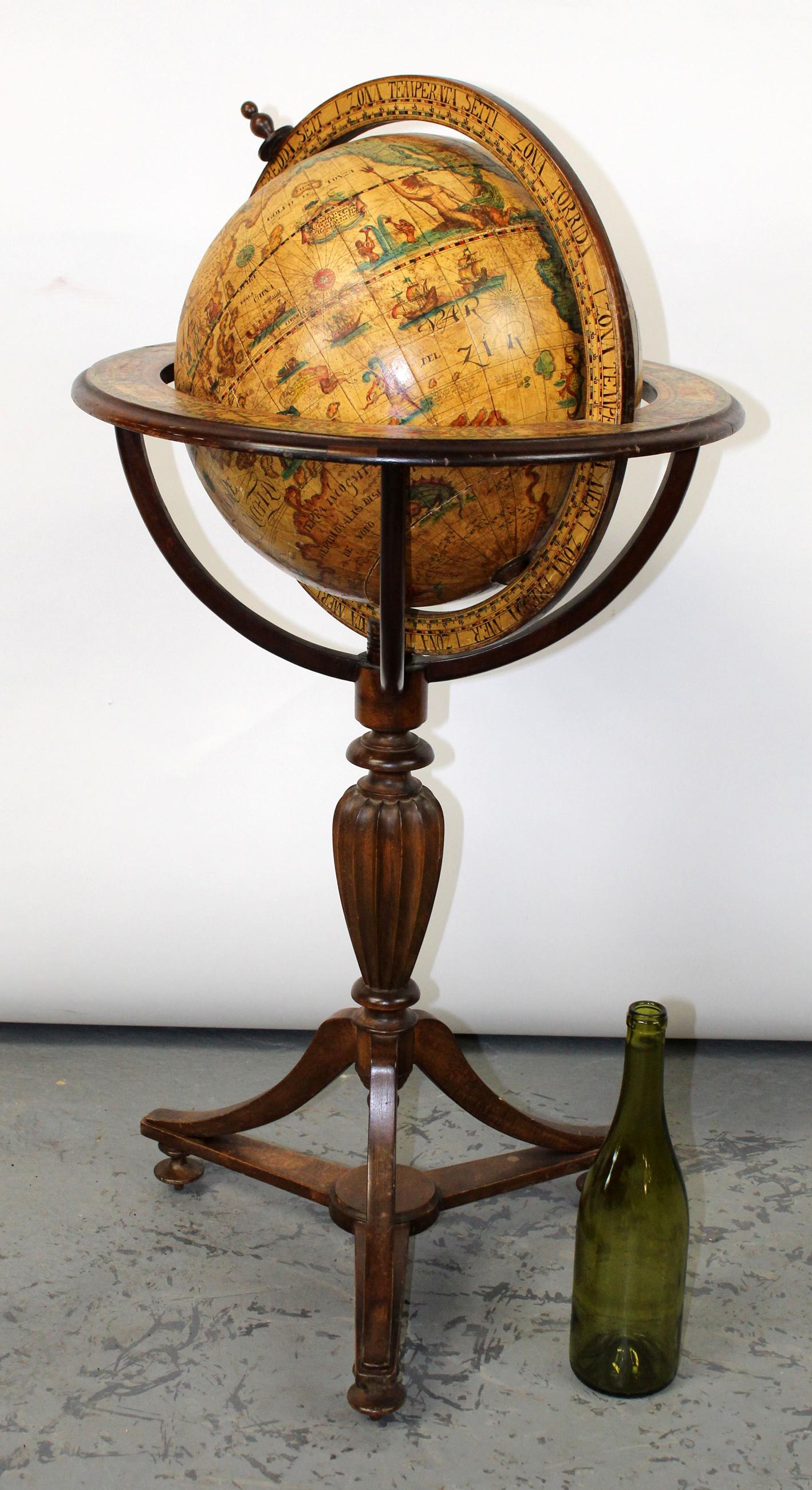 Italian early 20th c model of 16th c terrestrial globe (1 of 12)