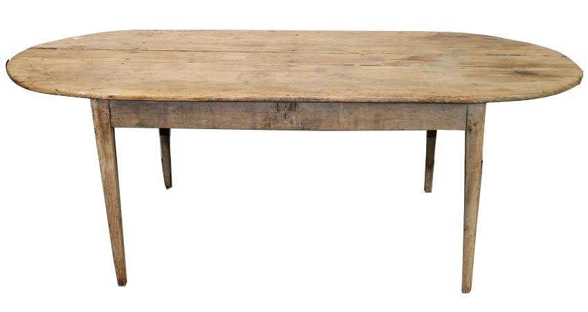 French primitive oval farmhouse table in pine (1 of 7)