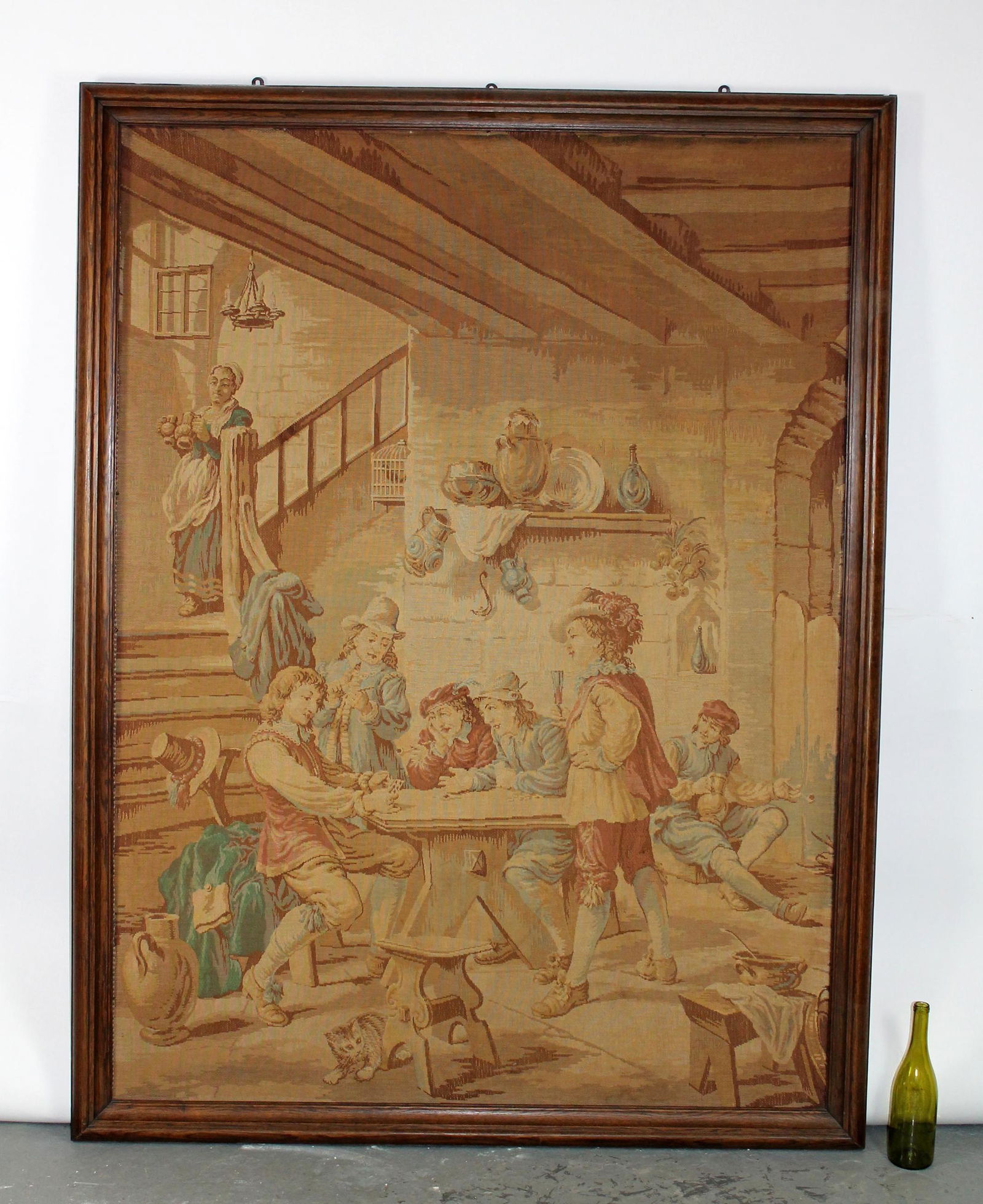 Large scale framed Tavern scene tapestry (1 of 5)
