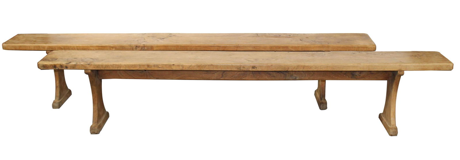 Pair of 8 ft long French farmhouse benches in elm (1 of 12)