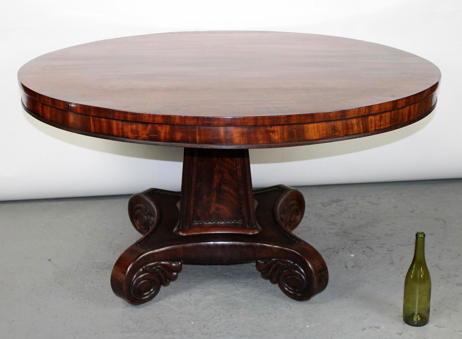 Antique English mahogany pedestal base table (1 of 12)