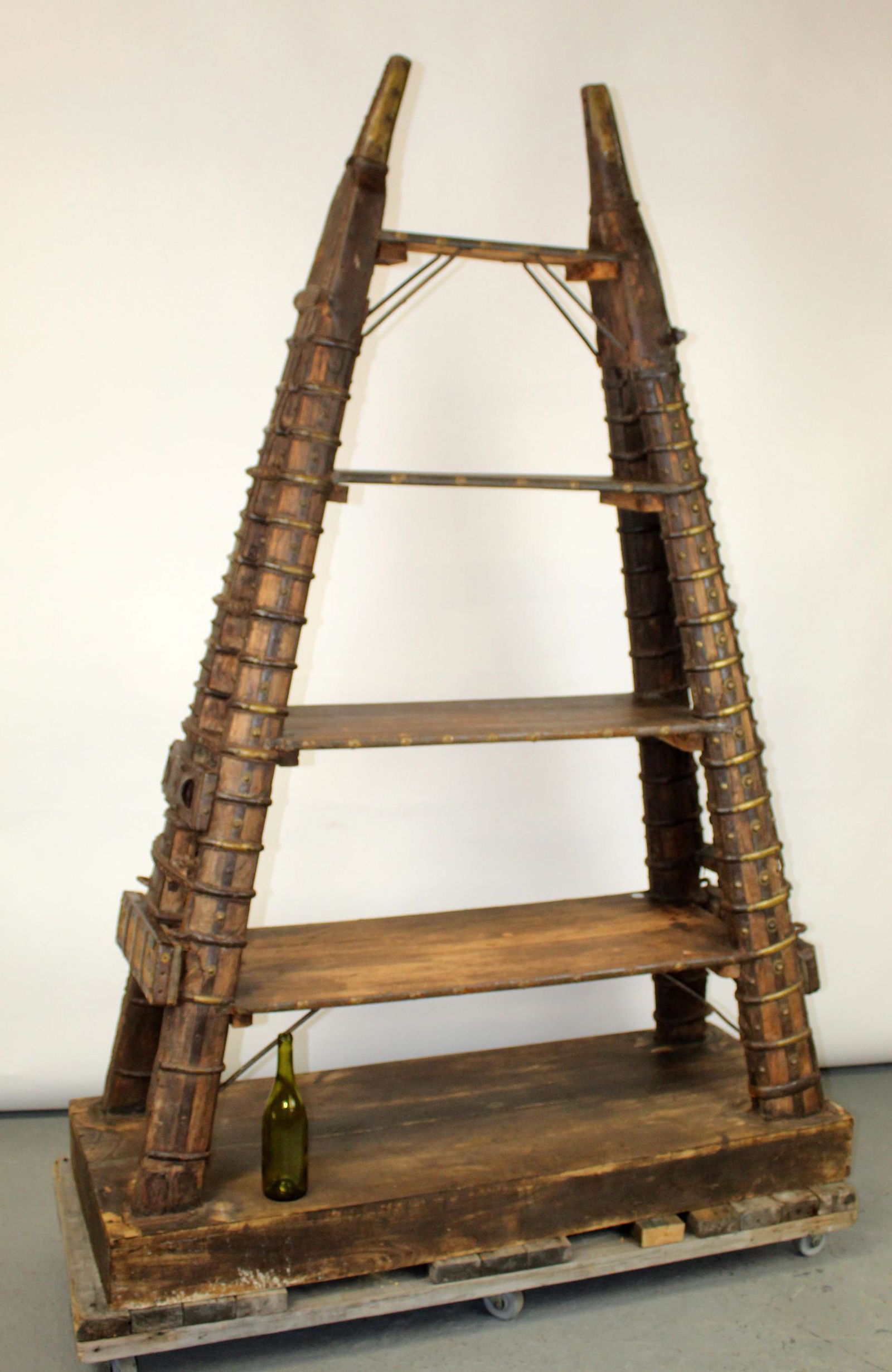 Antique Indian camel wagon mounted as etagere bookcase (1 of 11)