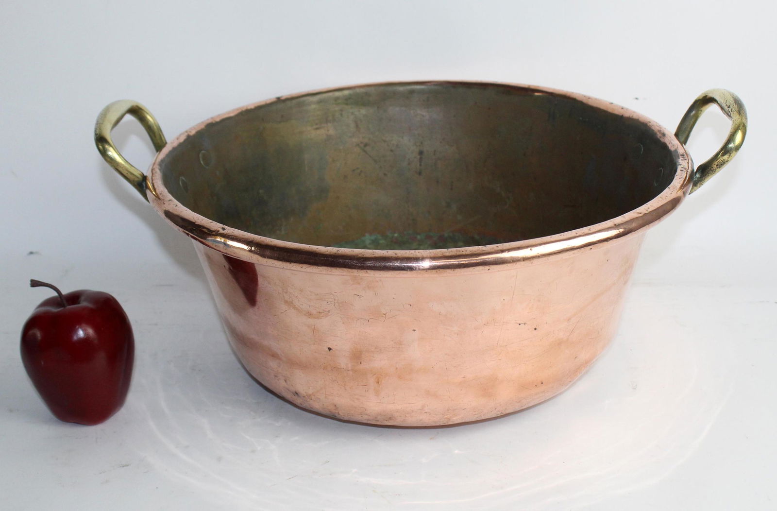 Antique French copper pot with bronze handles (1 of 7)