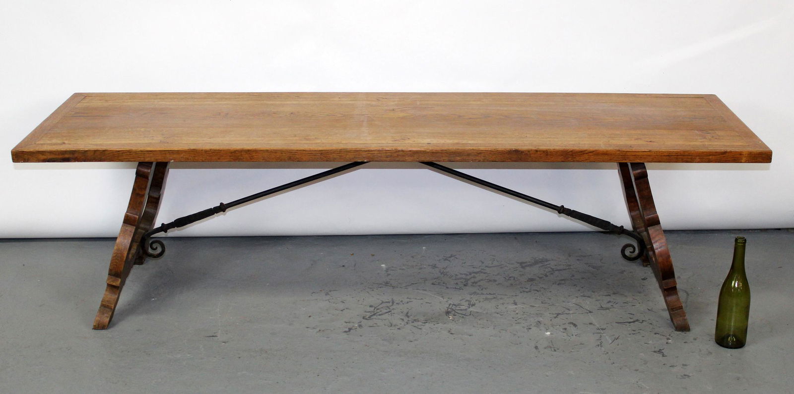 Spanish trestle coffee table in oak (1 of 5)