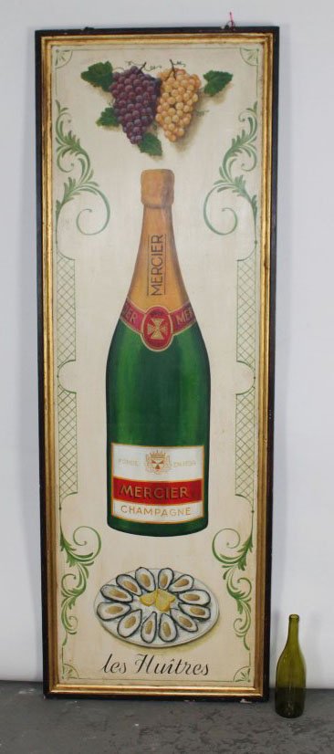 French hand painted restaurant sign with champagne (1 of 7)