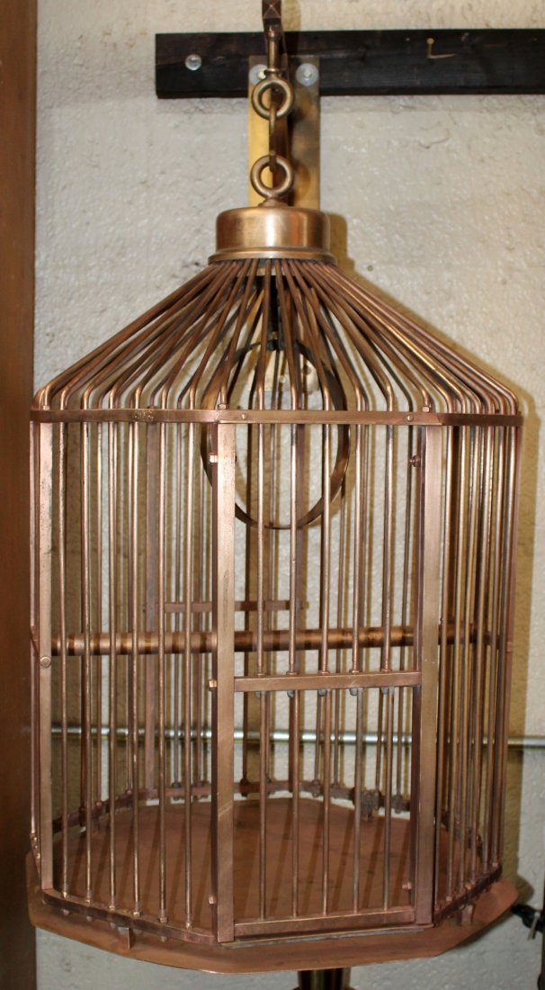 French polished bronze birdcage with bronze wall (1 of 8)
