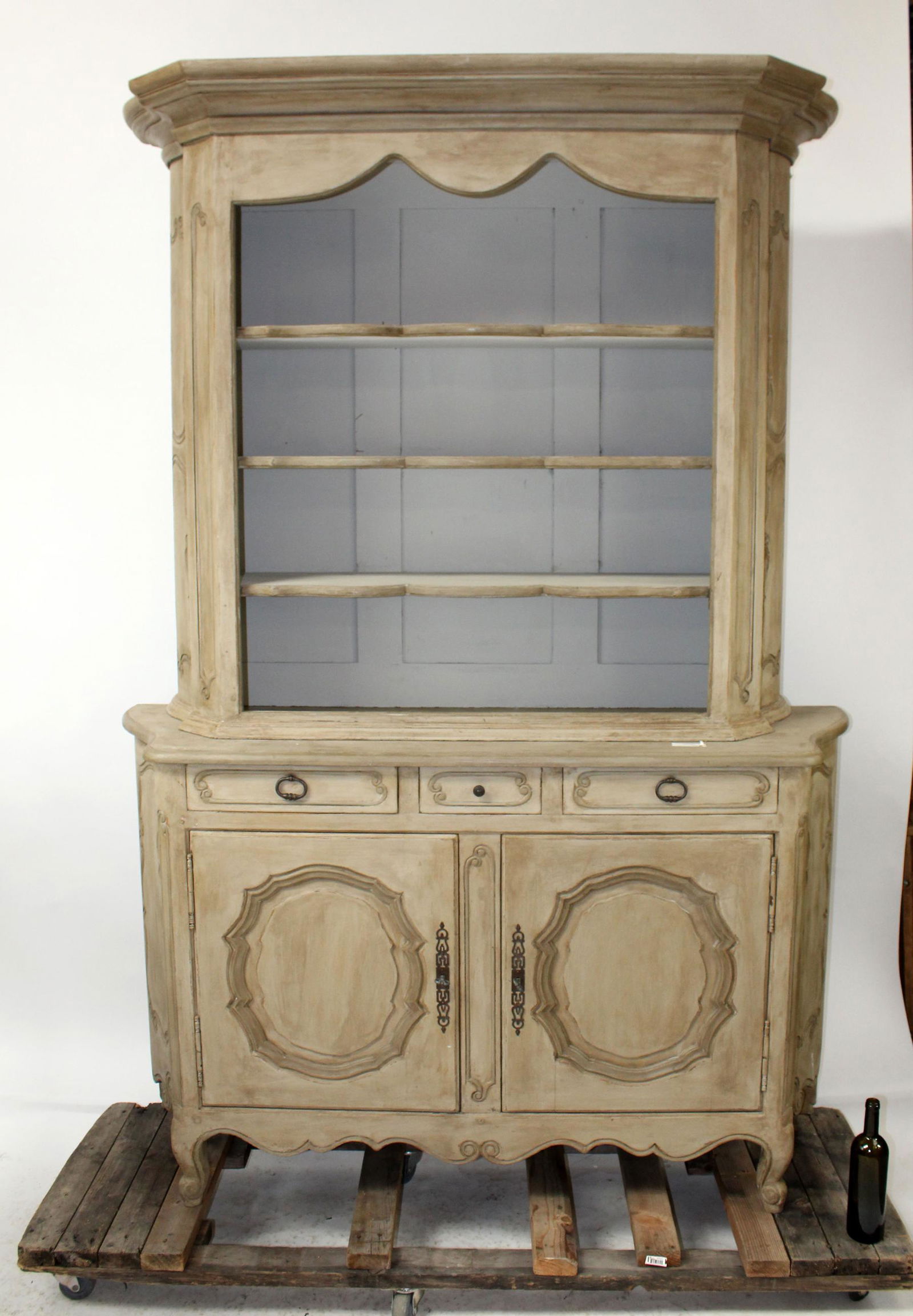 French Provincial open top bookcase with scalloped (1 of 11)