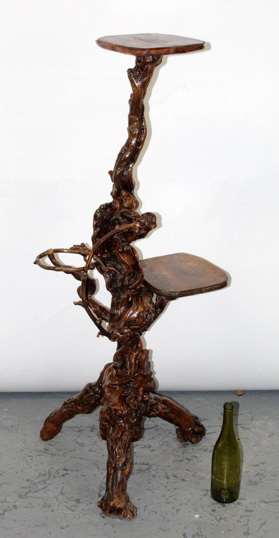French burled grapevine plant stand (1 of 7)