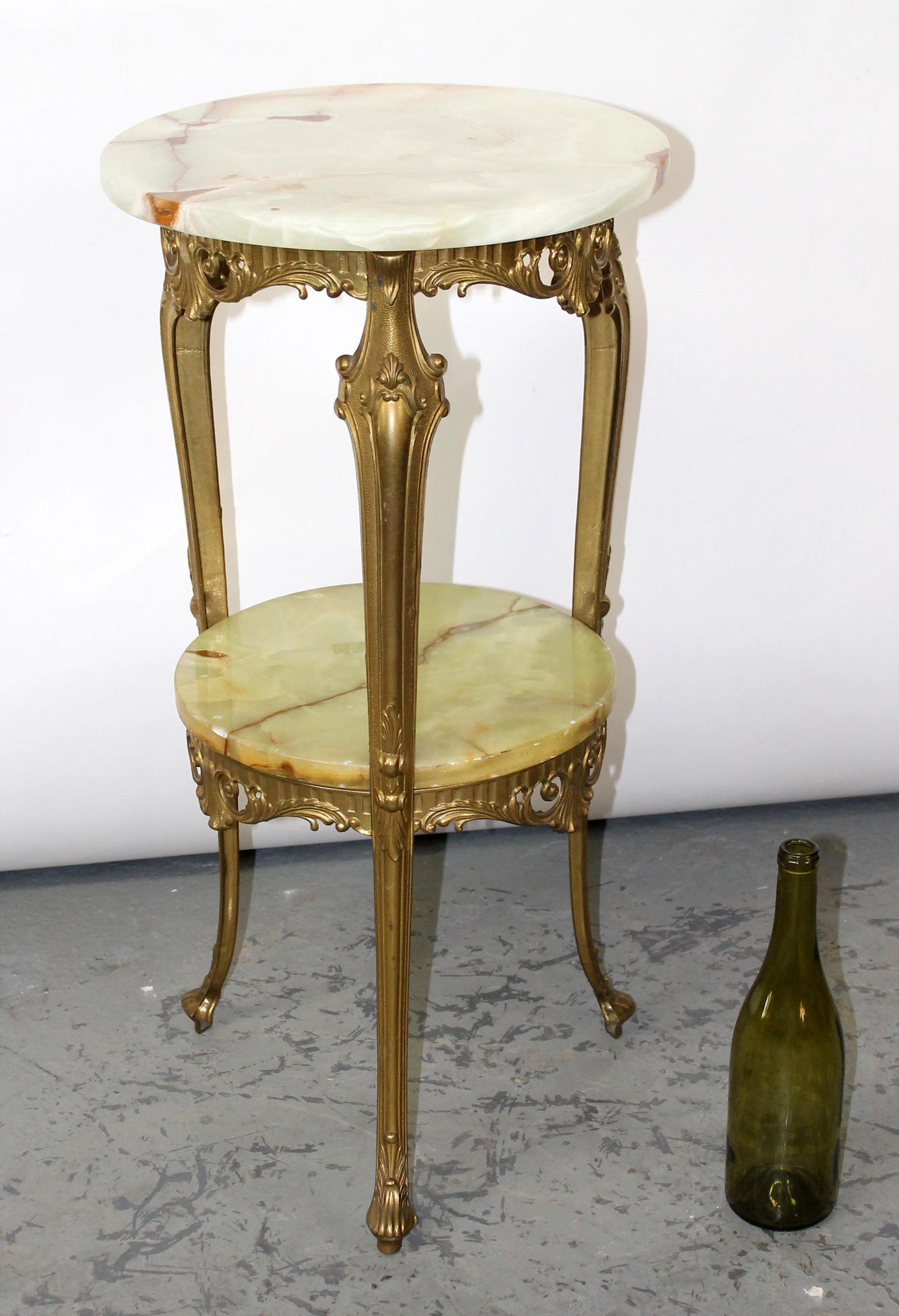 American brass & onyx 2 tier side table (1 of 6)
