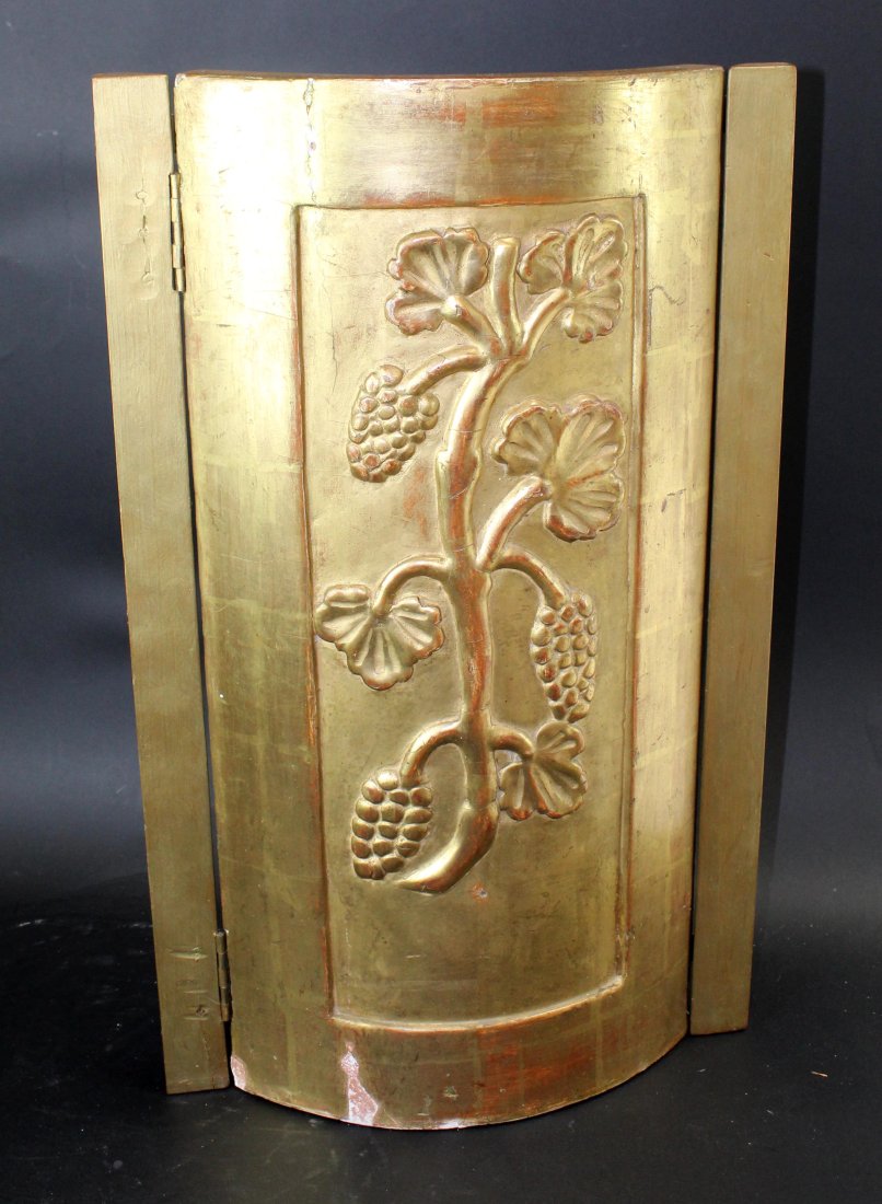 French gold leaf curved wall panel (1 of 6)