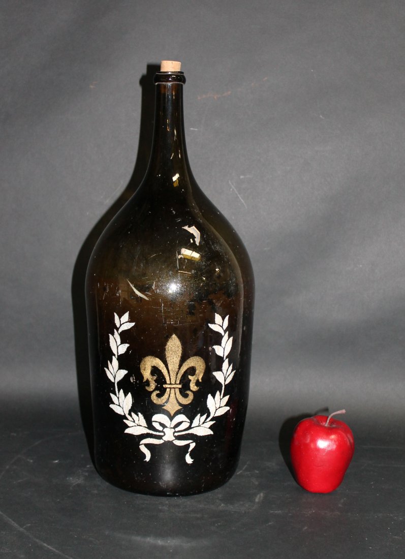 French painted blown glass demi john bottle (1 of 10)