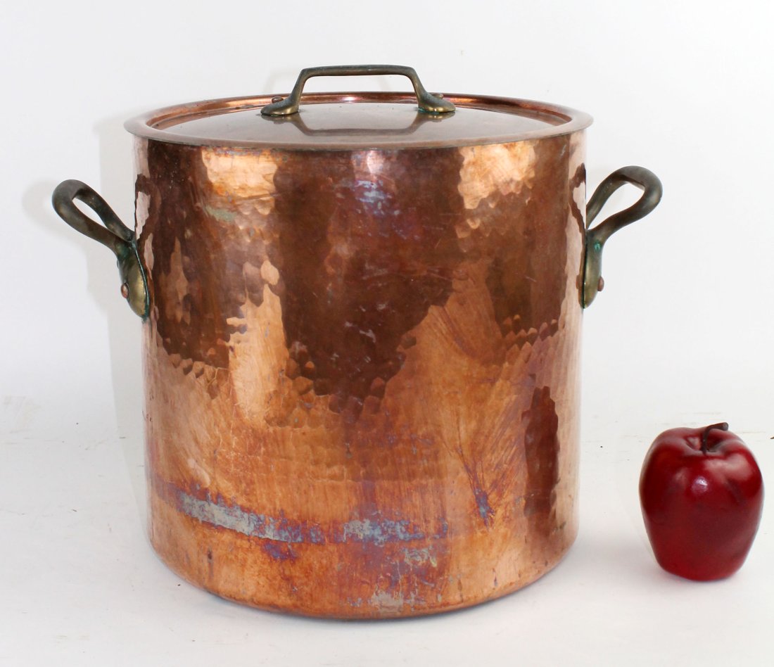 French Williams Sonoma 18 qt copper stock pot with lid (1 of 8)