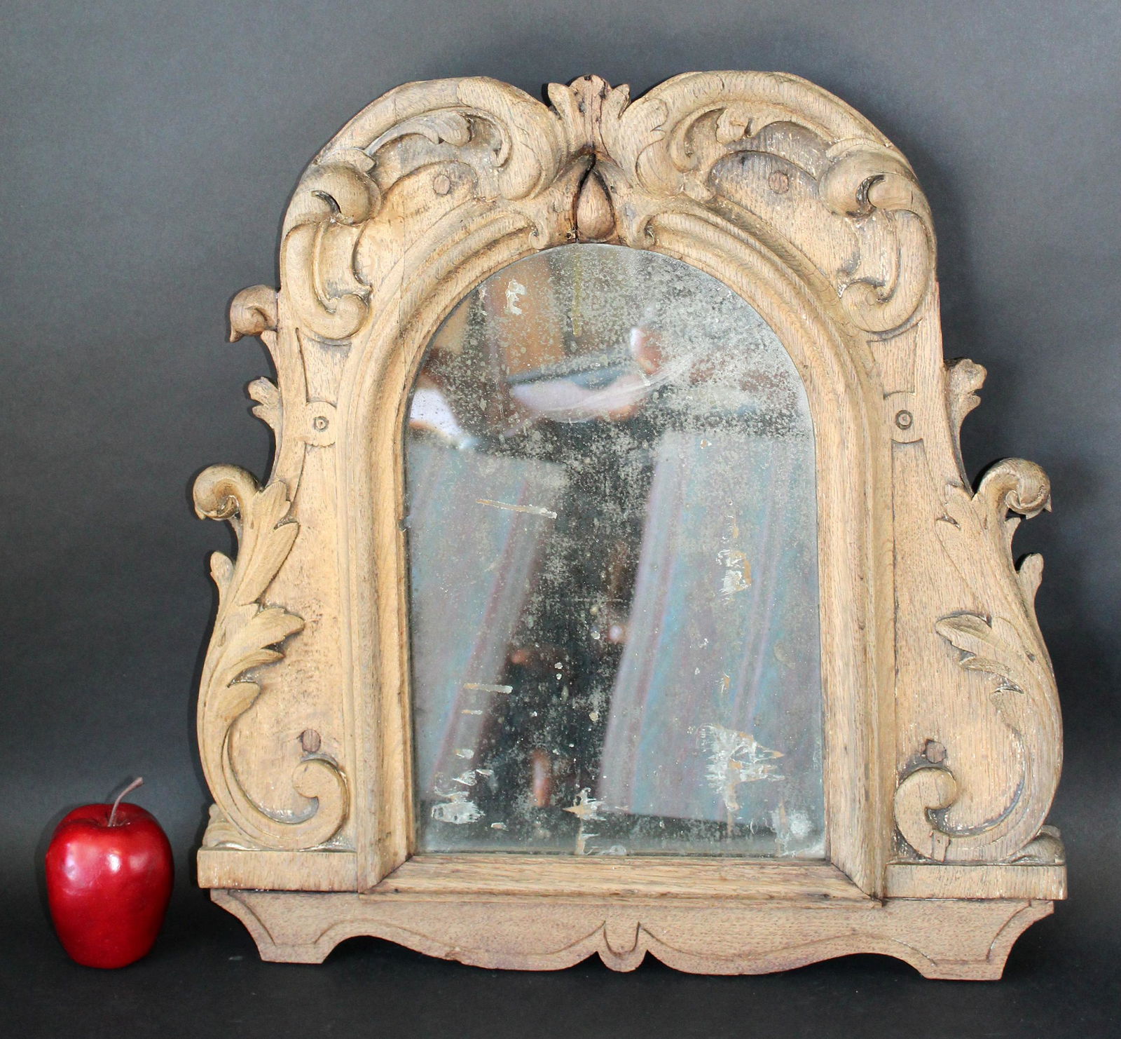 Antique French carved oak mirror (1 of 6)