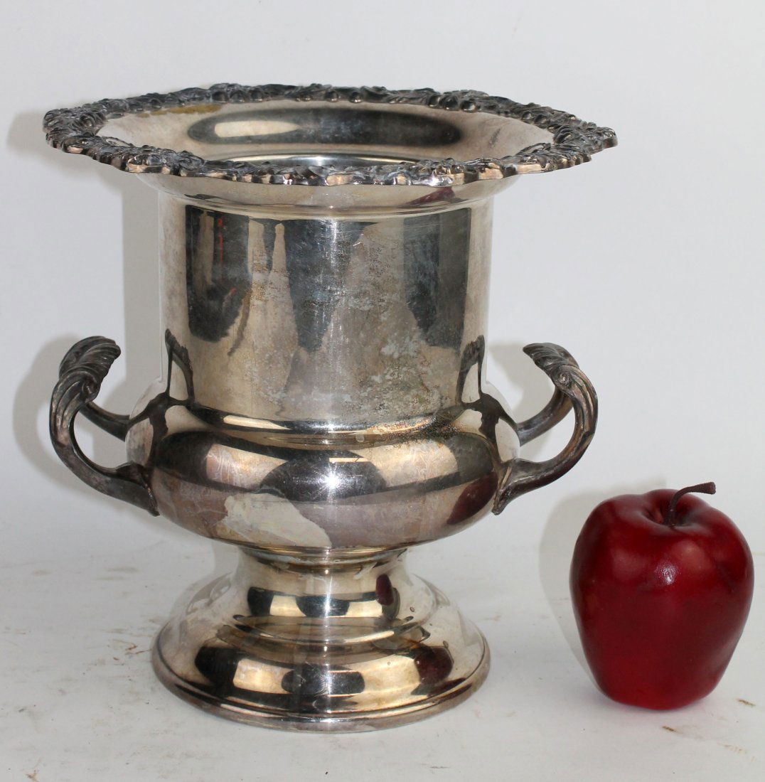 Silverplate champagne bucket with repousse border (1 of 8)