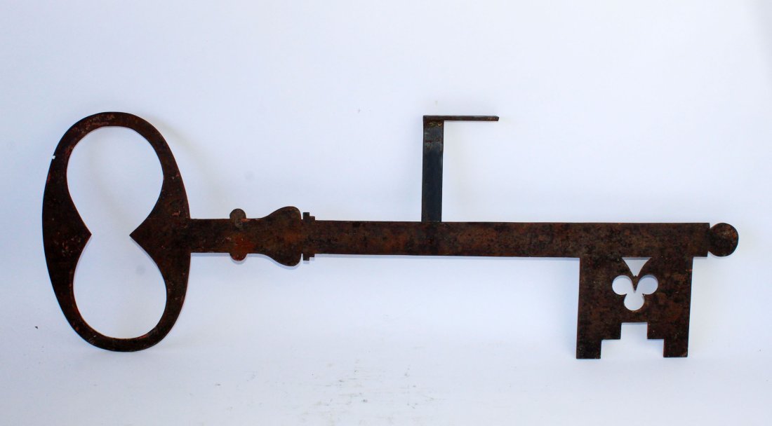 French wrought iron trade sign with key (1 of 6)