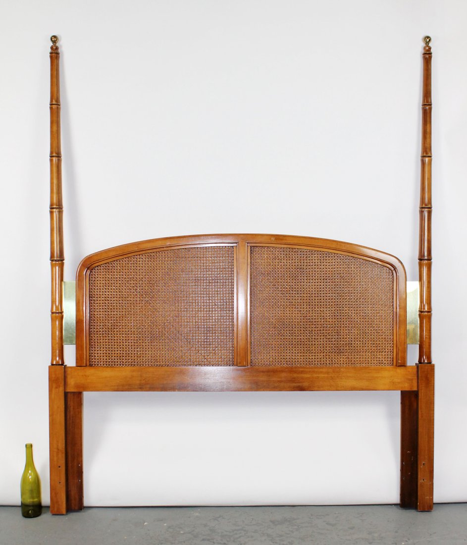Lane Mid Century faux bamboo queen headboard (1 of 6)