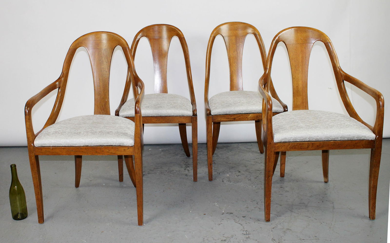 Set of 4 Post Modern curved back dining chairs (1 of 8)