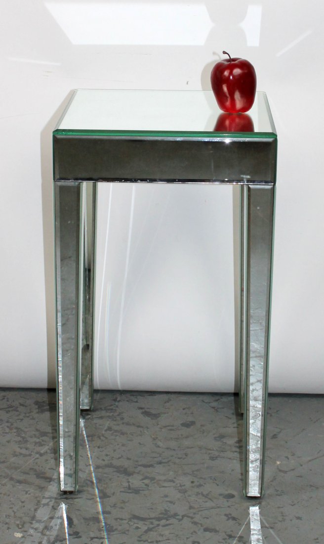Modern mirrored glass side table (1 of 8)