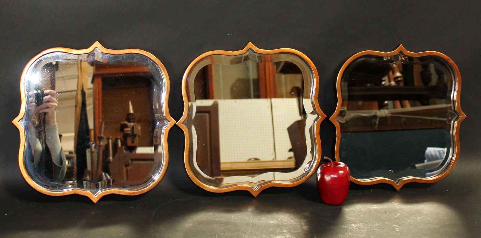 Lot of 3 Ballard Designs Hollywood Regency mirrors (1 of 3)