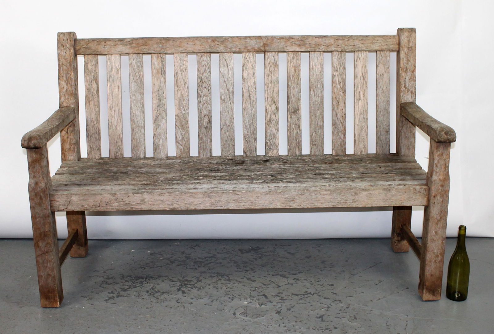 Teak slatted back garden bench (1 of 5)