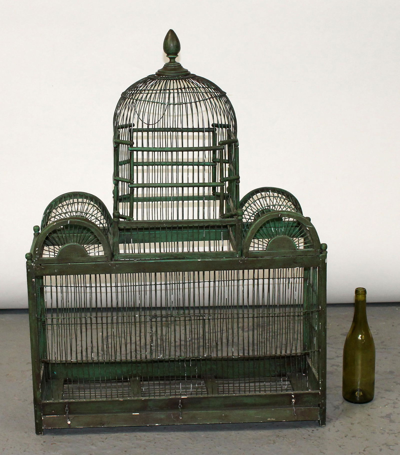 Vintage green painted birdcage (1 of 5)