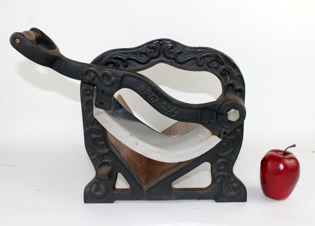Antique German cast iron bread slicer: Antique German Brot Max cast iron bread slicer. 12 1/2"h x 15 1/2"w x 15"d