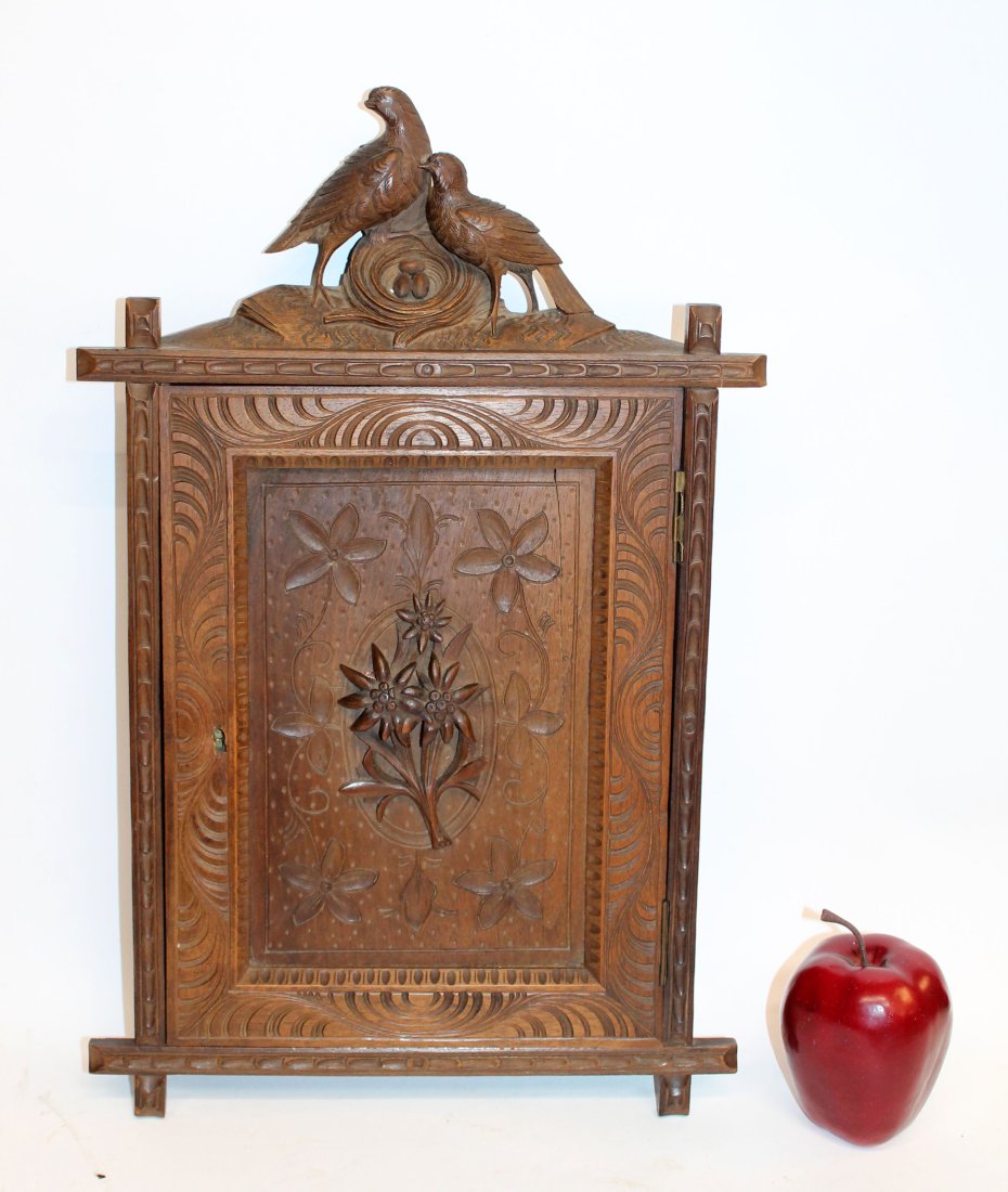 Antique French Black Forest key box in walnut (1 of 6)