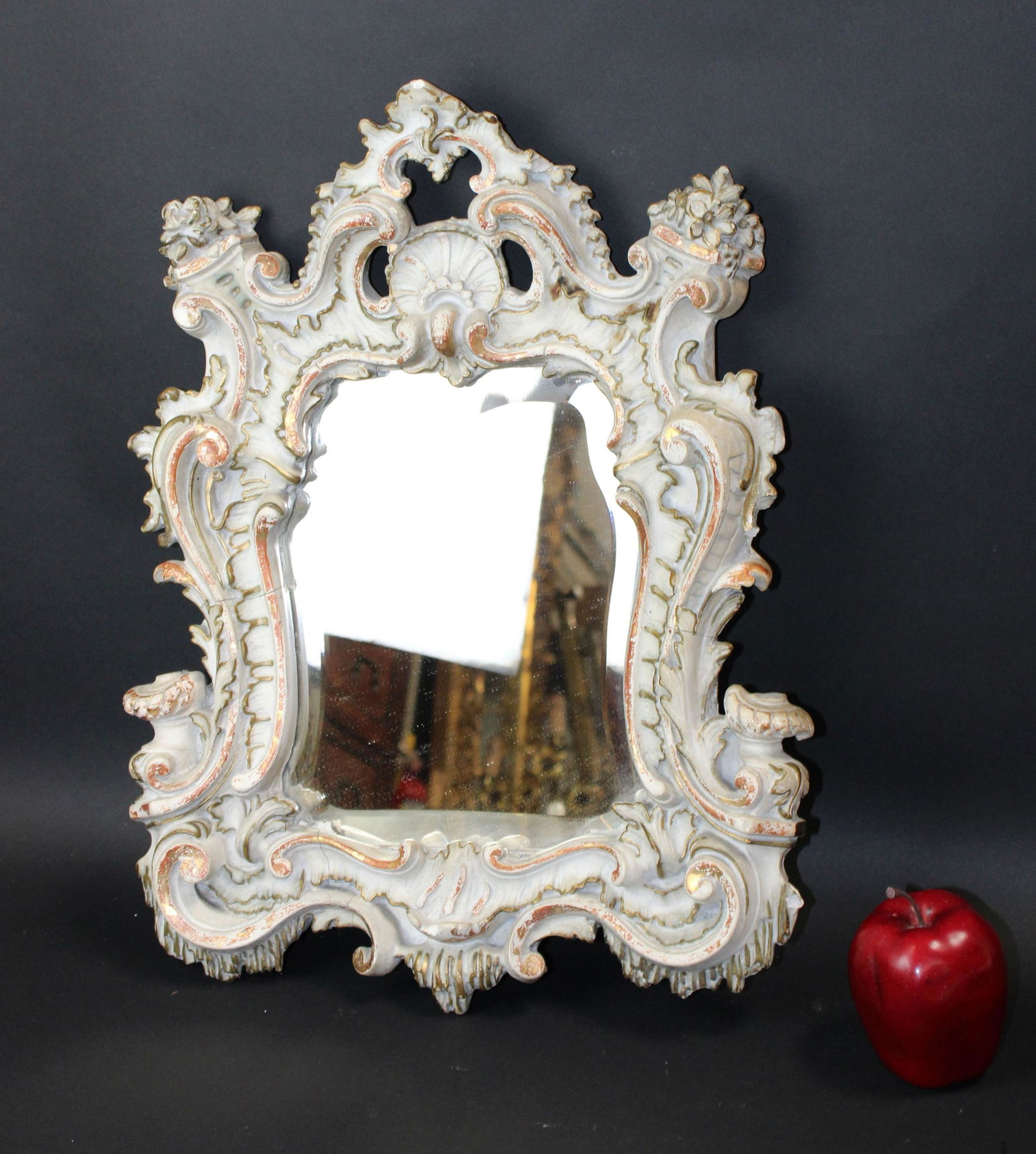 French Rococo style plaster and gilt mirror (1 of 8)