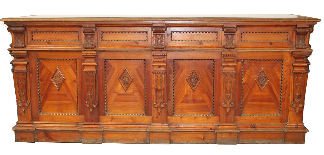 Antique French store counter with metal top (1 of 7)