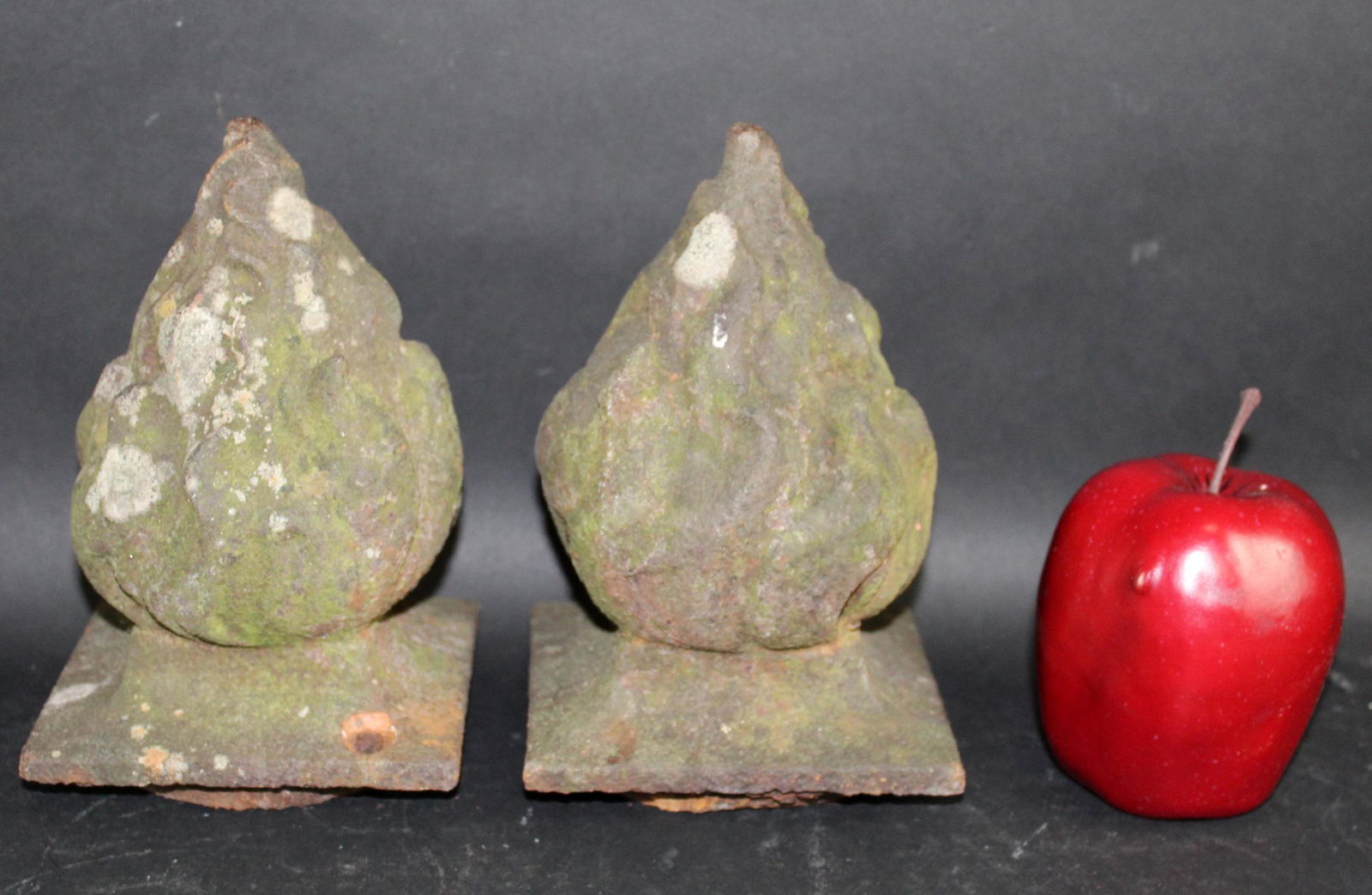 Pair Antique French cast iron flame garden finials (1 of 5)