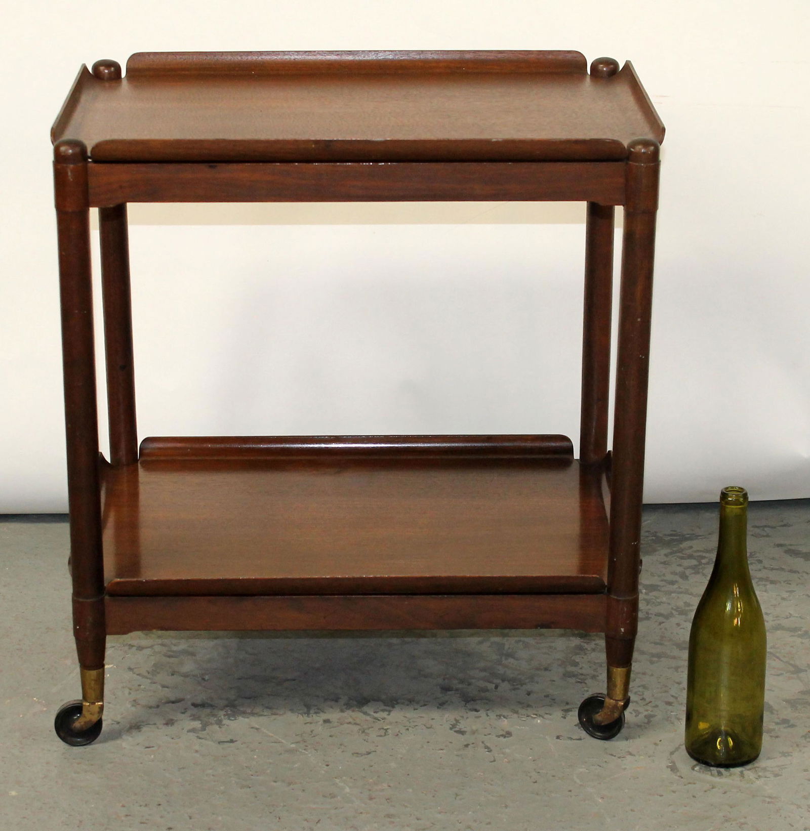 John Stuart rolling folding 2-tier bar cart (1 of 7)