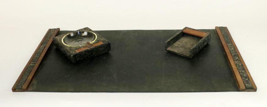 Paul Evans for Polar MFG Co "Sculpted Bronze" Brutalist  Desk set (1 of 8)