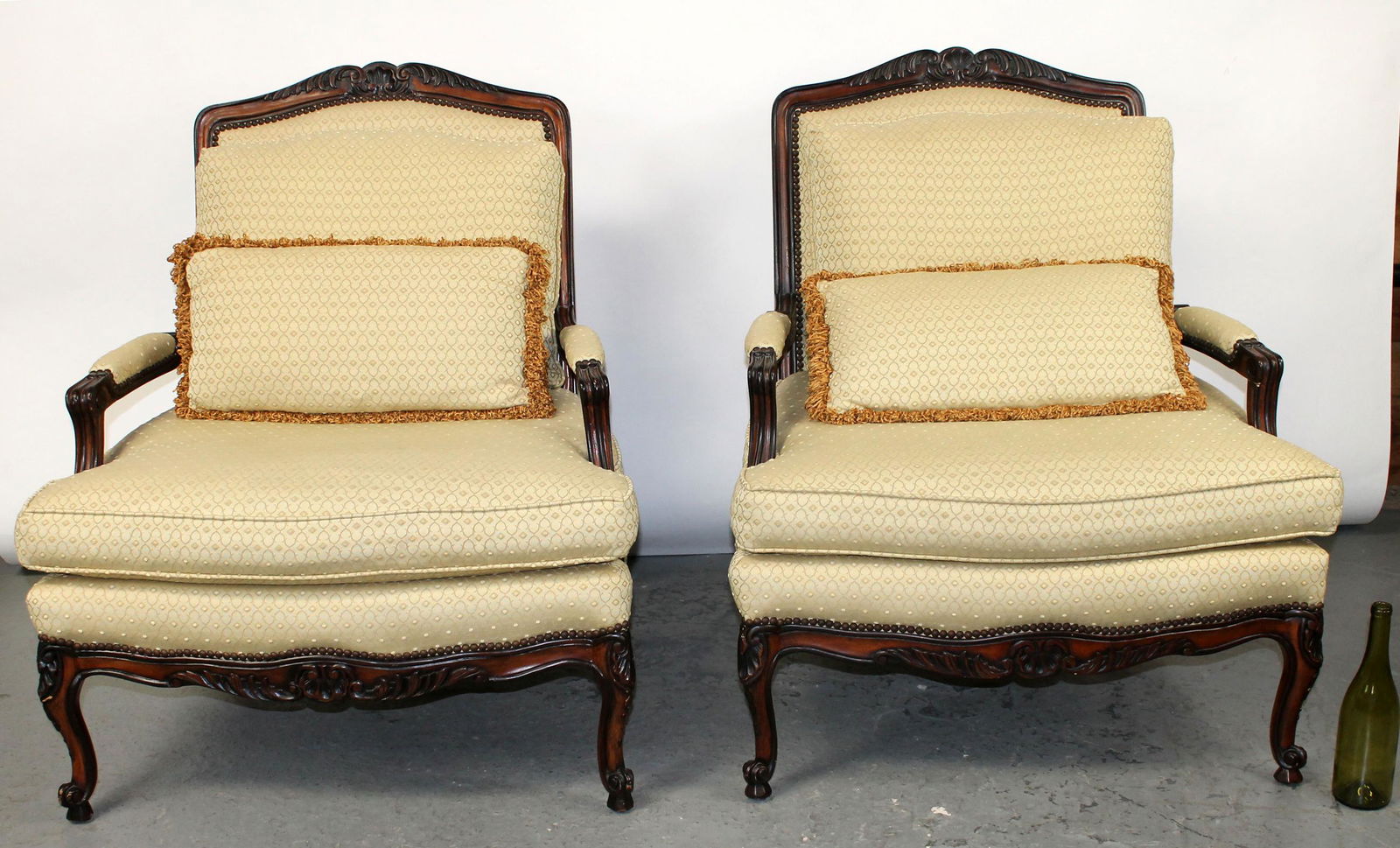 Pair of EJ Victor Louis XV style arm chairs (1 of 10)
