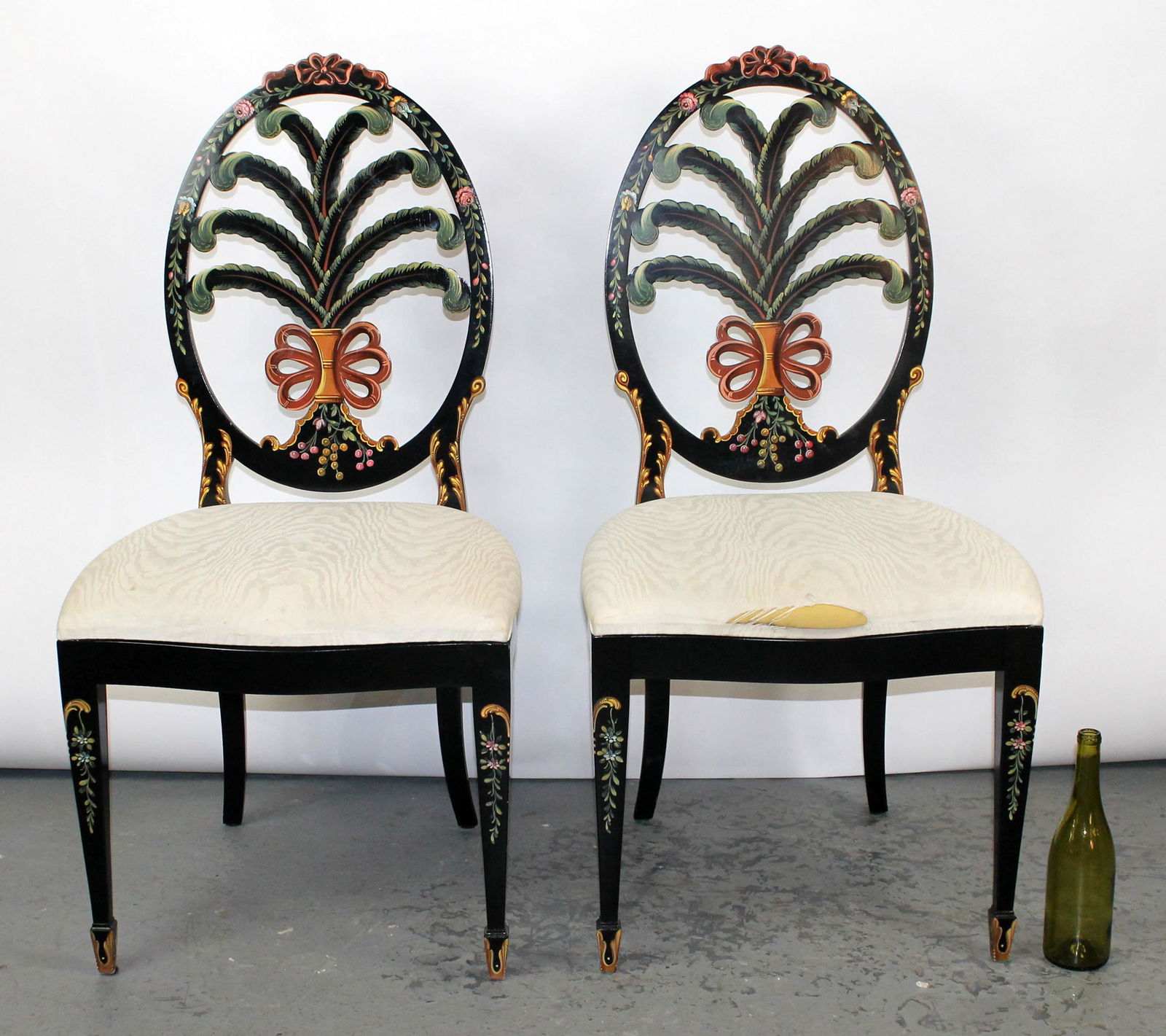 Pair of Casa Stradivari painted side chairs (1 of 8)