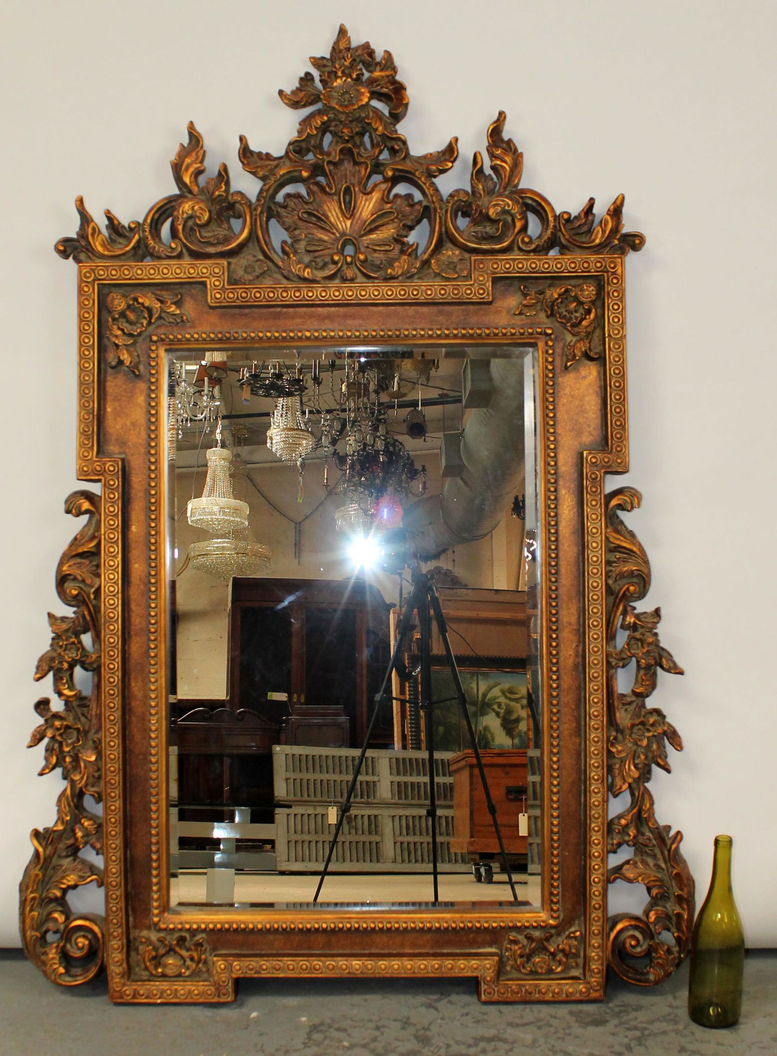 John Richard gold painted beveled mirror (1 of 9)
