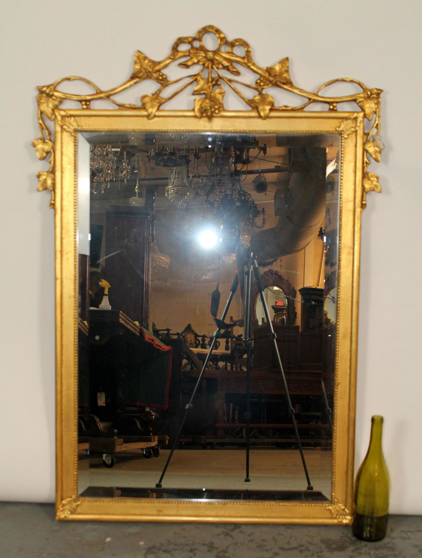 Louis XVI style gold painted mirror (1 of 6)