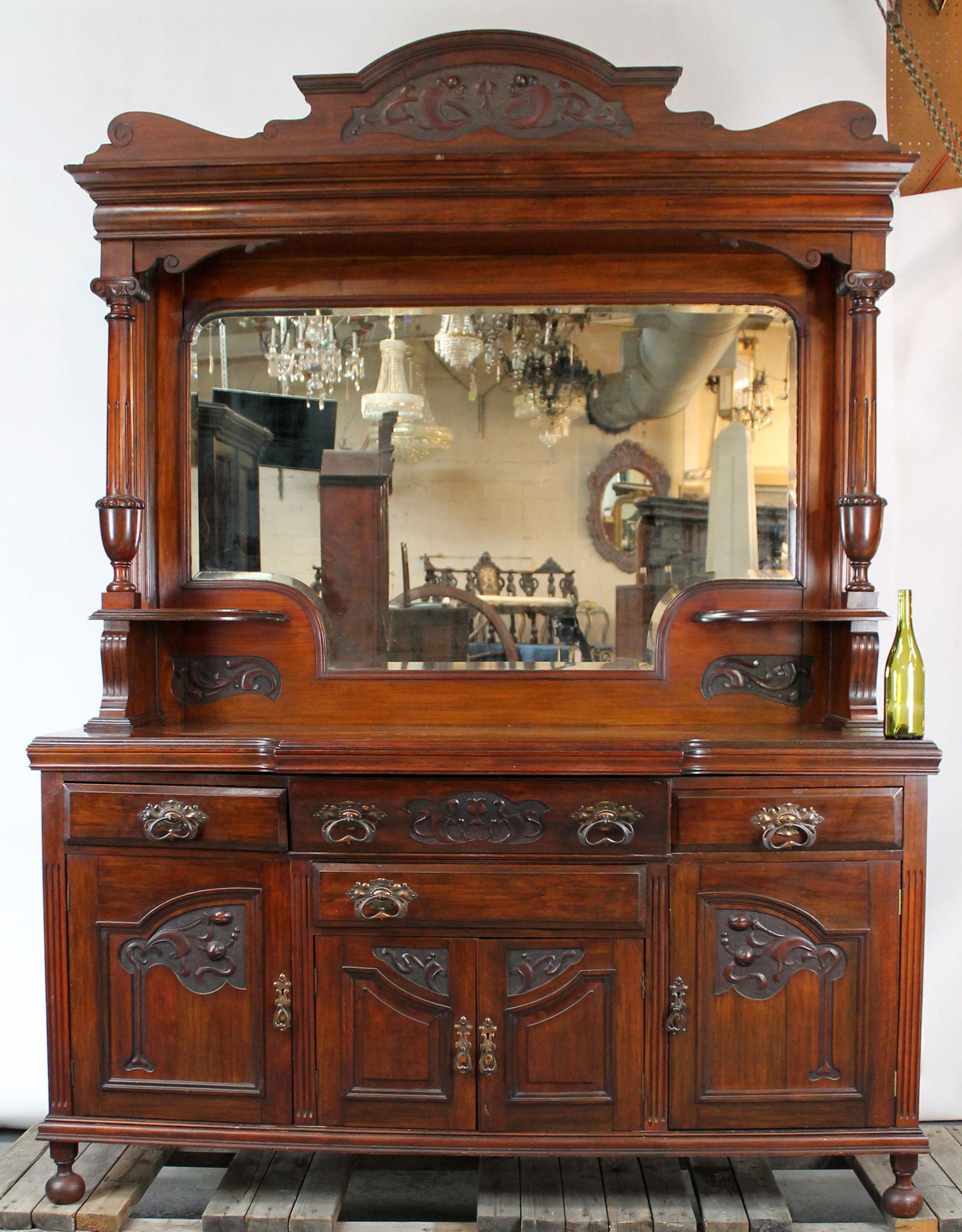 Art Nouveau style sideboard in mahogany (1 of 8)