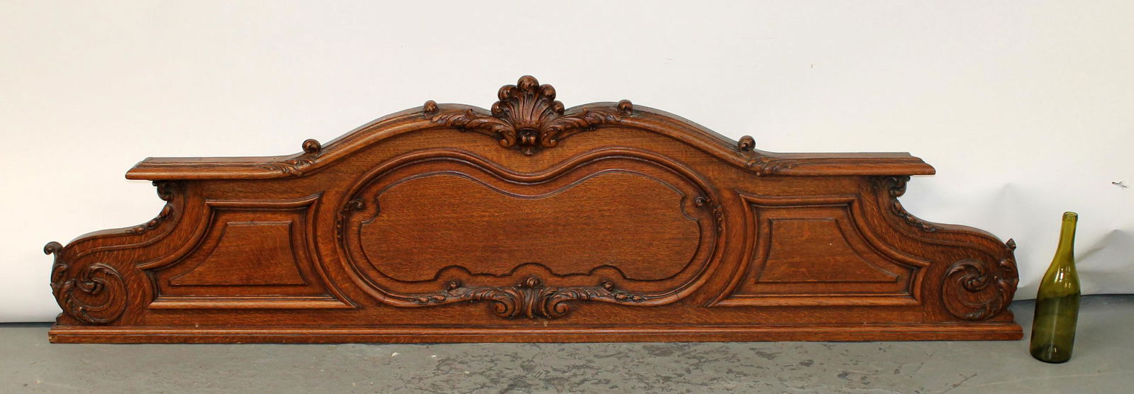 French Louis XV style carved oak overdoor panel with rocaille shell (1 of 5)