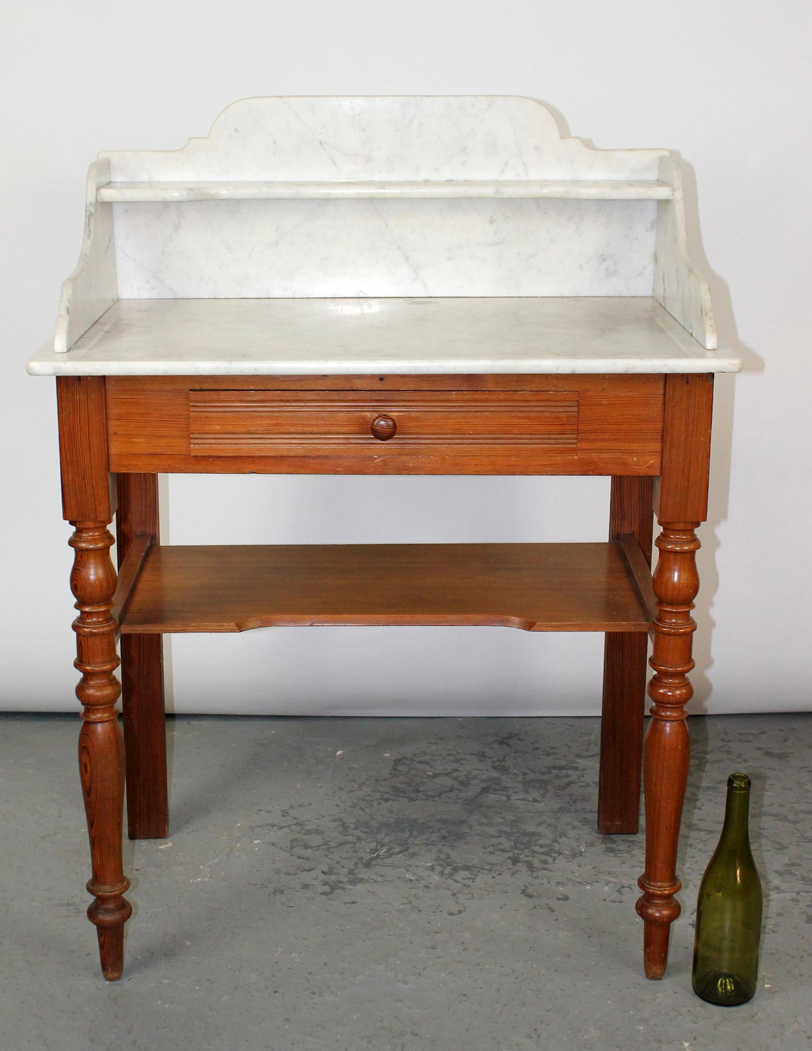 Antique American pine washstand with marble top (1 of 6)