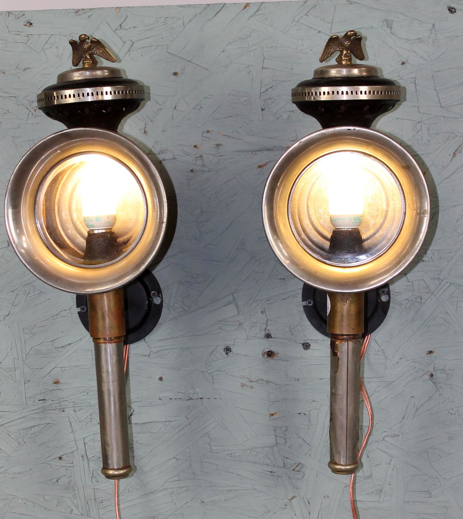 Pair American Federal style coach lights with eagles (1 of 6)
