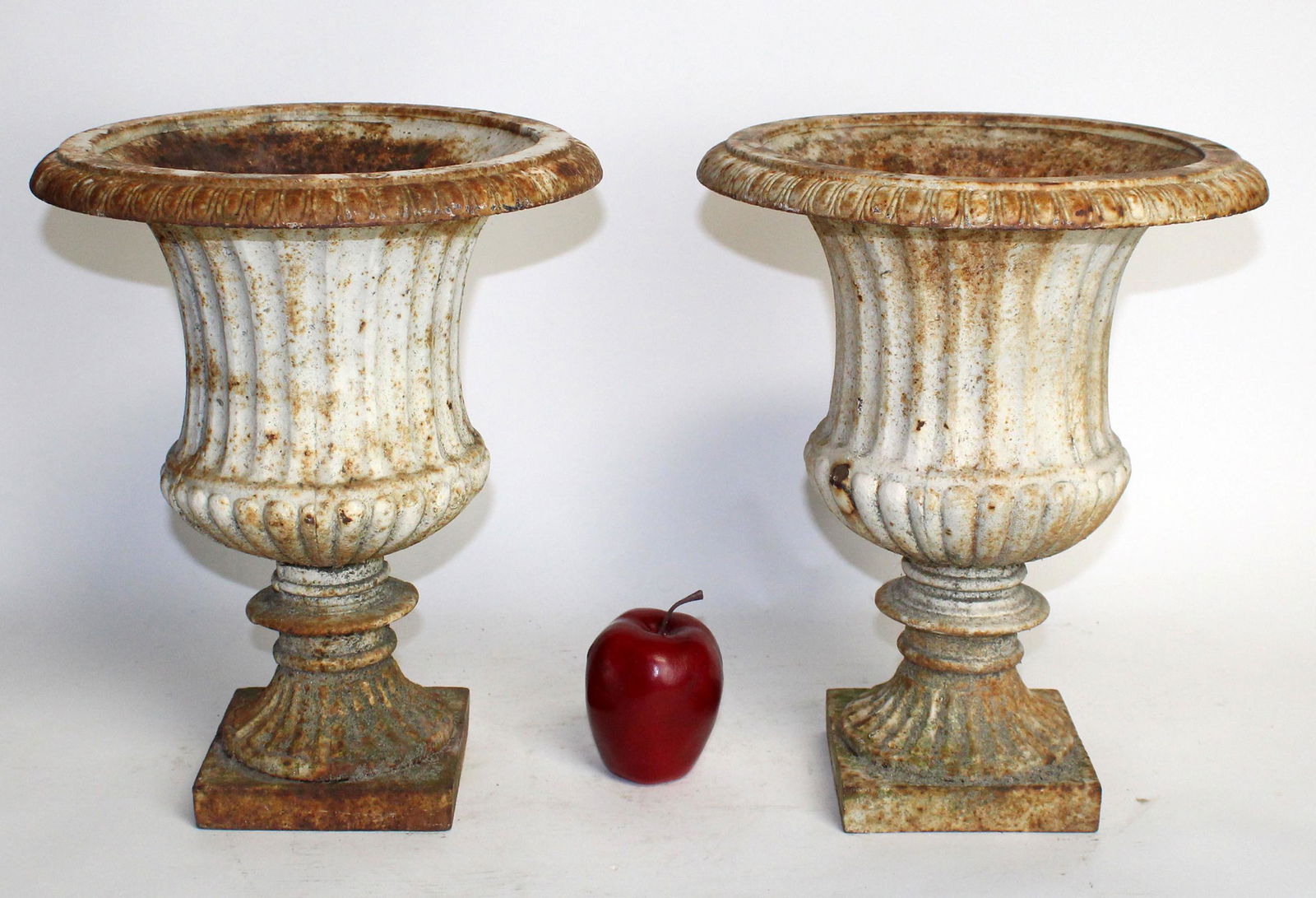 Pair Antique French classical cast iron urn planters (1 of 7)