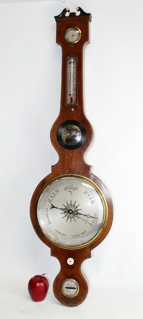 John W Bennett wheel barometer in mahogany (1 of 8)