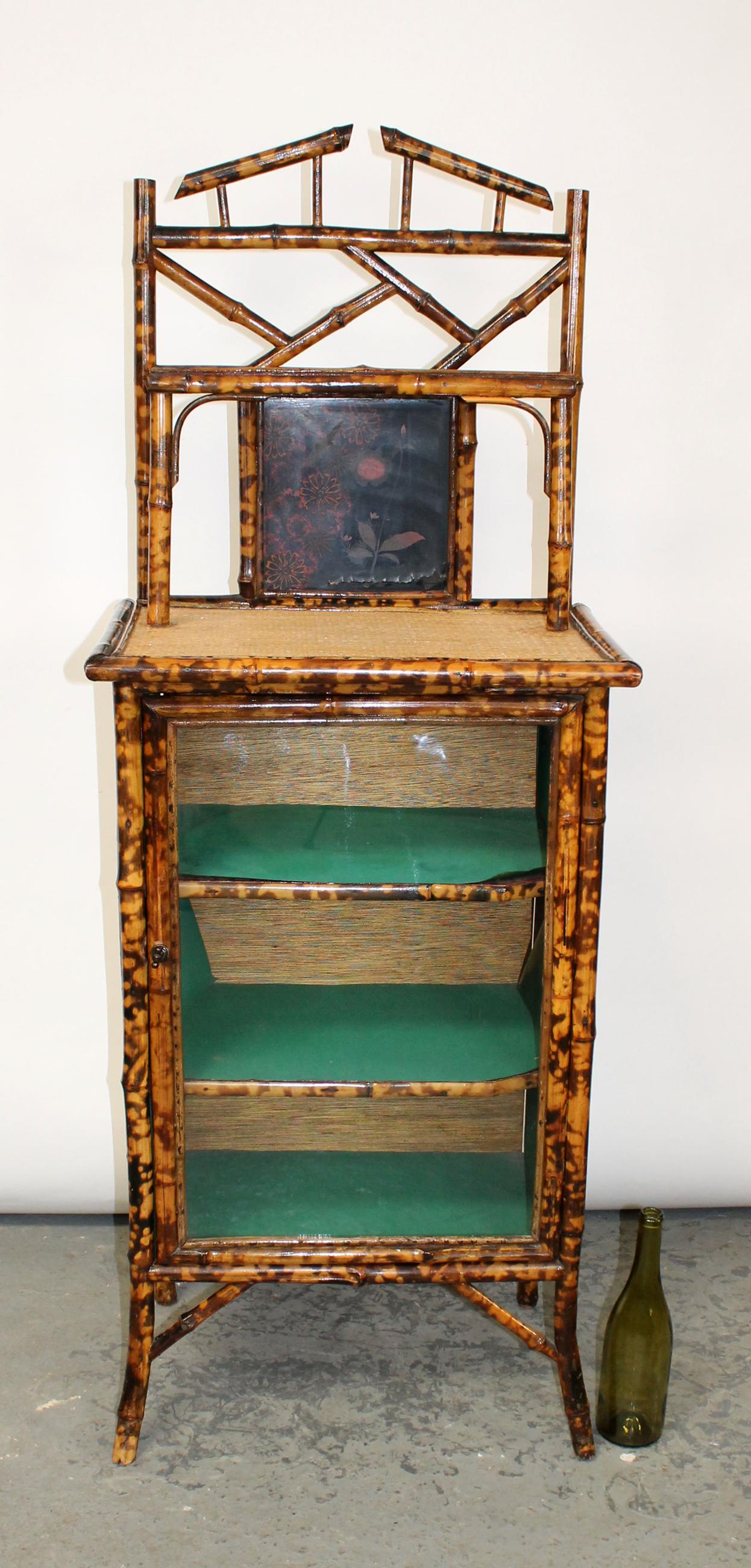 English Victorian faux bamboo credenza cabinet (1 of 8)